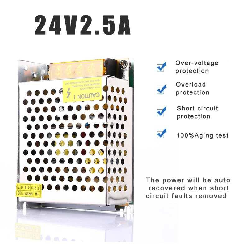 AC 100V-240V to DC24V2.5A 60W Voltage led Power Supply for Led Strip Led control Led switch LED display freeshipping
AC 100V-240V to DC24V2.5A 60W Voltage led Power Supply for Led Strip Led control Led switch LED display freeshipping