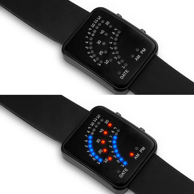 Newly LED Electronic Wrist Watch Sector Binary Digital Waterproof Fashion Unisex Couple Watches m99
Newly LED Electronic Wrist Watch Sector Binary Digital Waterproof Fashion Unisex Couple Watches m99