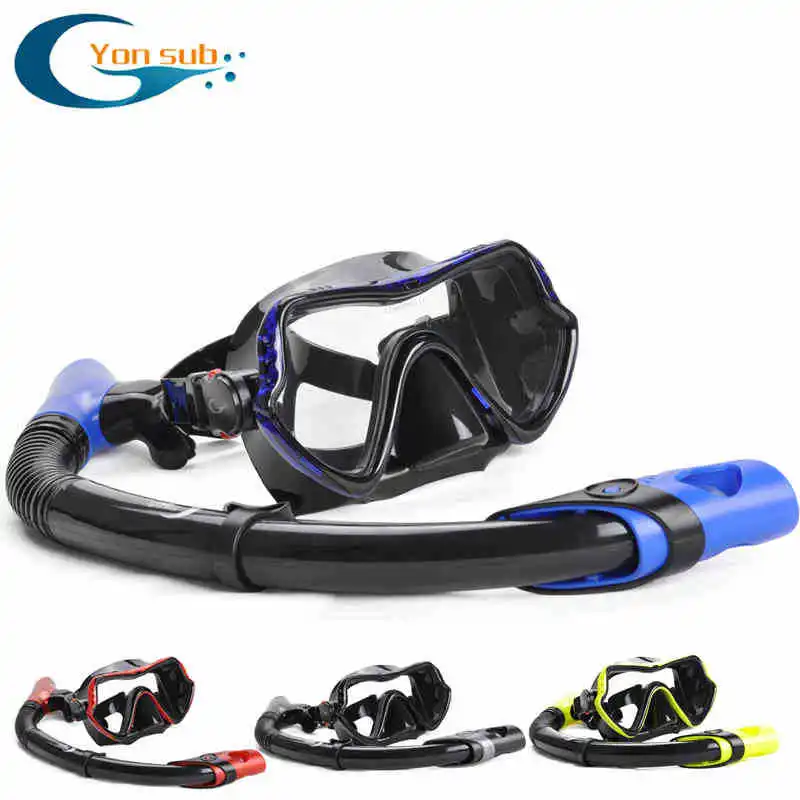 Профессиональная силиконовая маска для дайвинга YM370 + YS03|silicone dive mask|diving maskdiving mask set