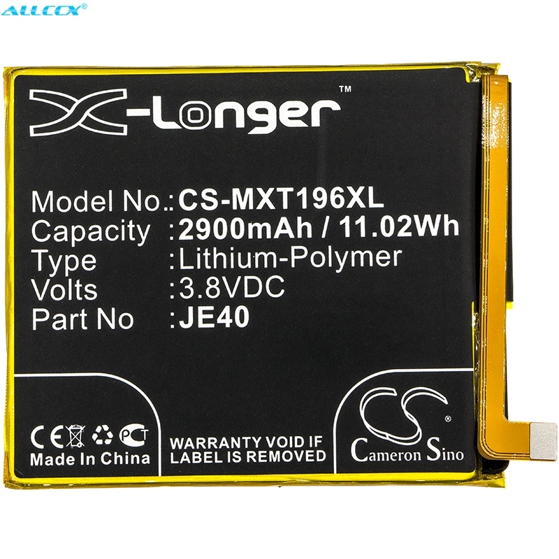 Аккумулятор Cameron Sino JE40 2900 мА · ч для Motorola Moto G7, One, P30 Play, XT1941-2, XT1941-3, XT1941-5, XT1962-1, XT1962-4,XT1962-5
Аккумулятор Cameron Sino JE40 2900 мА · ч для Motorola Moto G7, One, P30 Play, XT1941-2, XT1941-3, XT1941-5, XT1962-1, XT1962-4,XT1962-5
