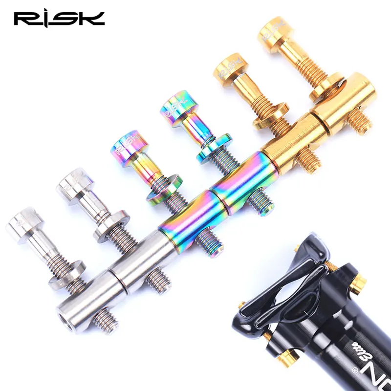 RISK 2pcs/Lot M5*30mm M5x40mm Titanium Alloy Bicycle Seat Post Bolts MTB Mountain Road bike Nuts Washers Cycling Seatpost Screws
RISK 2pcs/Lot M5*30mm M5x40mm Titanium Alloy Bicycle Seat Post Bolts MTB Mountain Road bike Nuts Washers Cycling Seatpost Screws