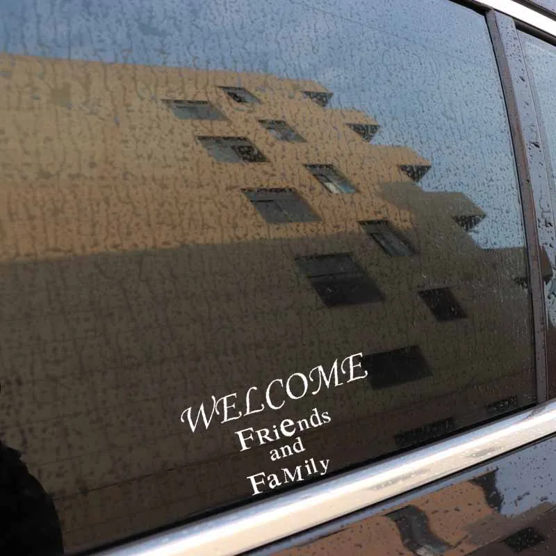 YJZT 15.5CM*8.9CM WELCOME Friends and Family Vinyl Decal Car Sticker Decor Black/Silver C3-2118
YJZT 15.5CM*8.9CM WELCOME Friends and Family Vinyl Decal Car Sticker Decor Black/Silver C3-2118