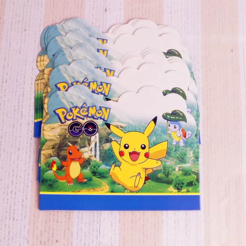 12 шт. Партия поставки Pokemon тематический пригласительный билет на день рождения