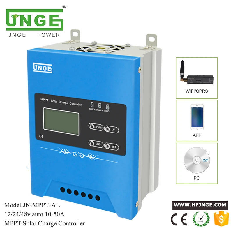 JNGE Power MPPT Solar Charge Controller 30A 40A 50A for 12V 24V 48V AUTO PV System Solar Regulator
JNGE Power MPPT Solar Charge Controller 30A 40A 50A for 12V 24V 48V AUTO PV System Solar Regulator