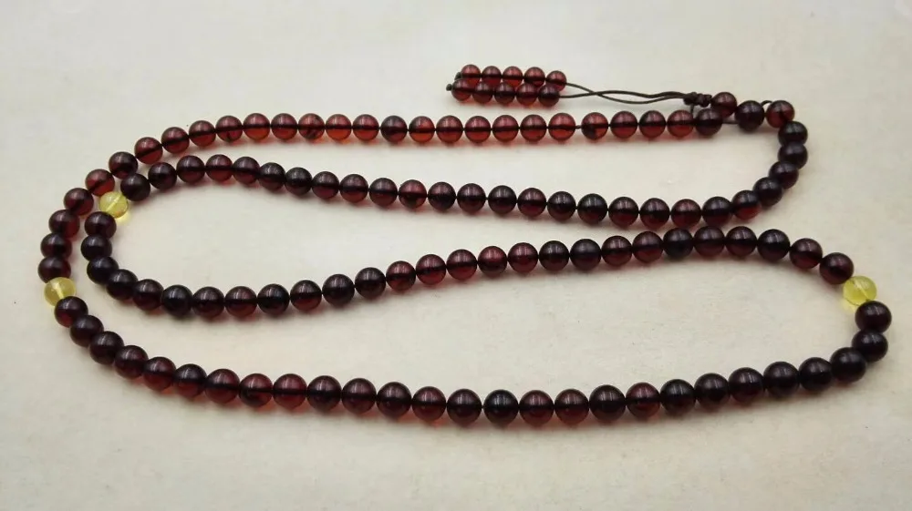 

Wholesale Natural Baltic Blood Amber 108 Prayer Beads 7mm-8mm Round Beads Buddhist Mala Certificated Amber Supplier Prayer