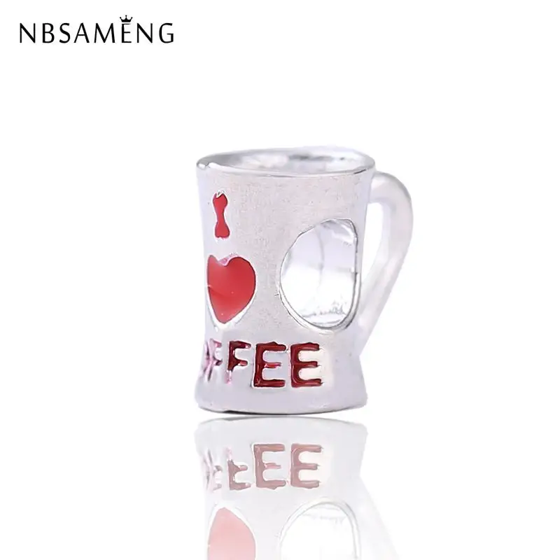 New Fashion Silver Plated Beads Charm I love Drink Coffee Enamel Beads Fit Original & Bangles Women DIY Jewelry
New Fashion Silver Plated Beads Charm I love Drink Coffee Enamel Beads Fit Original & Bangles Women DIY Jewelry