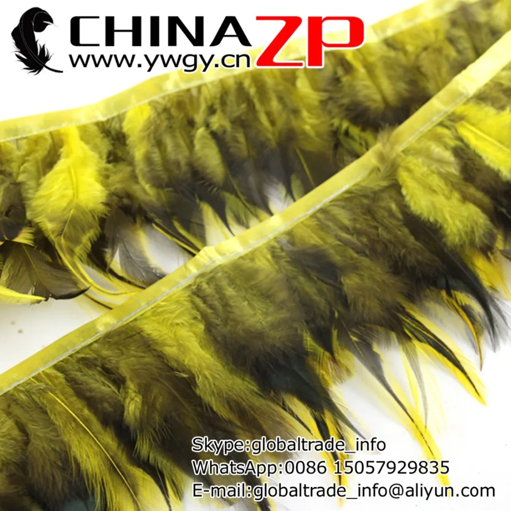 CHINAZP Factory Wholesale 10yards/lot Good Quality Dyed Yellow and Black Chicken Rooster Saddle Feather Trim
CHINAZP Factory Wholesale 10yards/lot Good Quality Dyed Yellow and Black Chicken Rooster Saddle Feather Trim