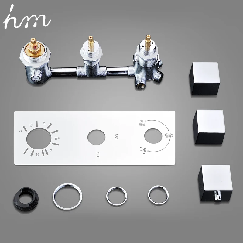 hm Wall Mounted Shower Mixer Valve 3 or 4 Water Outlets Thermostatic Chrome Bath Shower Faucet Accessories 3 Handles Valve
hm Wall Mounted Shower Mixer Valve 3 or 4 Water Outlets Thermostatic Chrome Bath Shower Faucet Accessories 3 Handles Valve