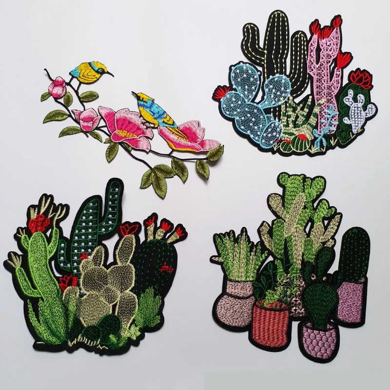High quality birds patches for clothing 3D cactus embroidered Patches DIY iron on flowers parches Embroidery applique plants
High quality birds patches for clothing 3D cactus embroidered Patches DIY iron on flowers parches Embroidery applique plants