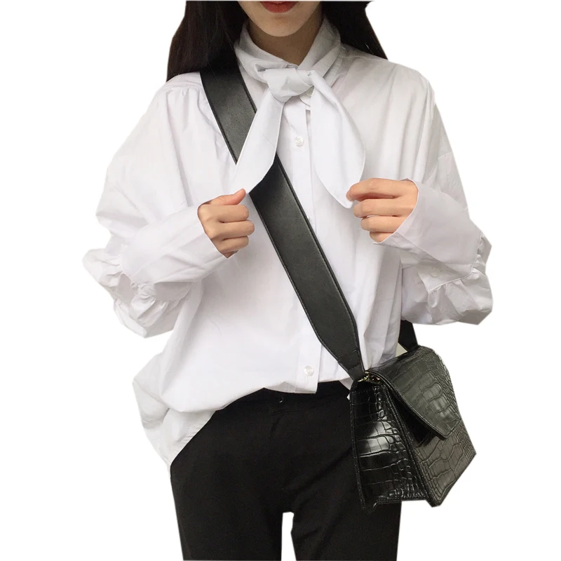 Spring Autumn New Women Shirts Vintage Loose Tie Puff Sleeve Solid Long Sleeve Blouses Stand Collar Cotton Plus Size Tops RE0374
Spring Autumn New Women Shirts Vintage Loose Tie Puff Sleeve Solid Long Sleeve Blouses Stand Collar Cotton Plus Size Tops RE0374