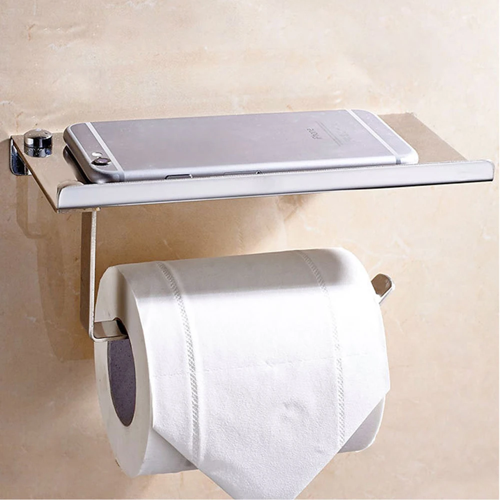 Stainless Steel Paper Phone Holder with Shelf Bathroom Towel Rack Hanger Tissue for kitchen accessories Products home Storage
Stainless Steel Paper Phone Holder with Shelf Bathroom Towel Rack Hanger Tissue for kitchen accessories Products home Storage