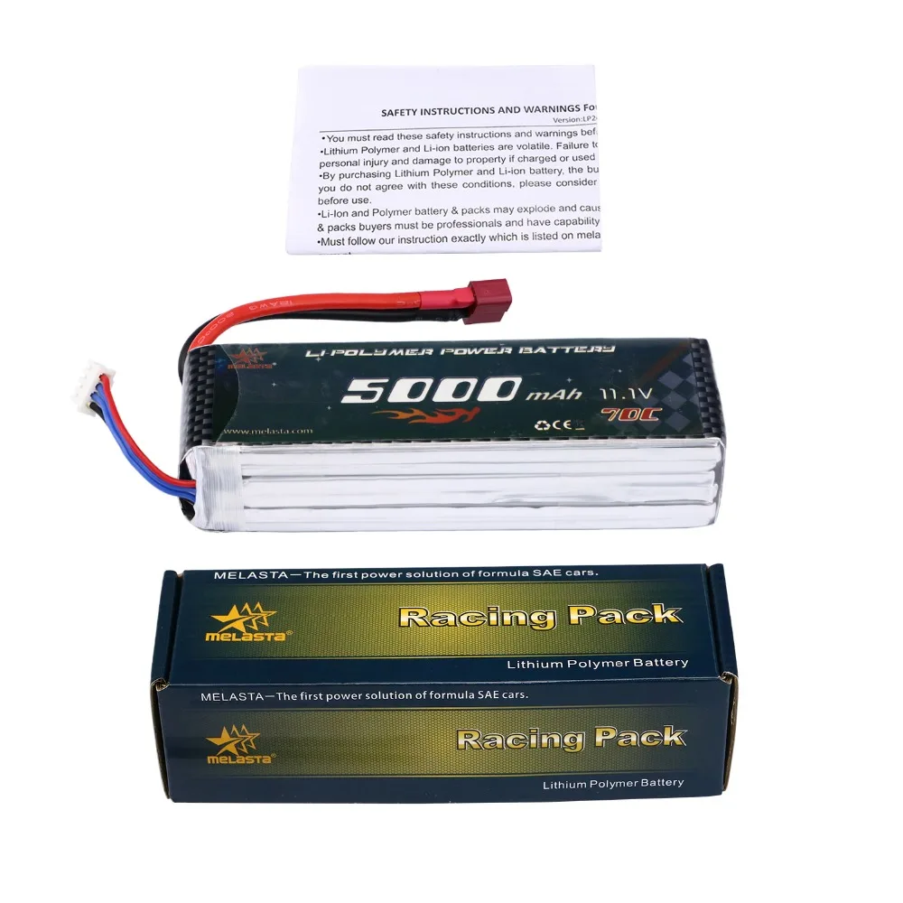 11.1V 3S 5000mAh 70C Lipo RC Battery with Deans-T Plug for DJI F450 Quadcopter RC Helicopter Airplane Hobby Drone and FPV RC CAR
11.1V 3S 5000mAh 70C Lipo RC Battery with Deans-T Plug for DJI F450 Quadcopter RC Helicopter Airplane Hobby Drone and FPV RC CAR