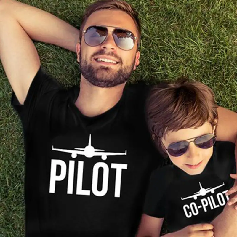 co pilot funny family matching t shirt for daddy and me father son cotton summer outfits letter american style children clothing
co pilot funny family matching t shirt for daddy and me father son cotton summer outfits letter american style children clothing