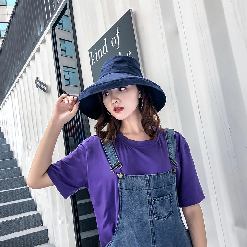 HT1765 Fashion Women Summer Hat Breathable Cotton Solid Wide Brim Sun Hat Packable Flat Top Bucket Hat Lady Anti UV Fishing Hats
HT1765 Fashion Women Summer Hat Breathable Cotton Solid Wide Brim Sun Hat Packable Flat Top Bucket Hat Lady Anti UV Fishing Hats