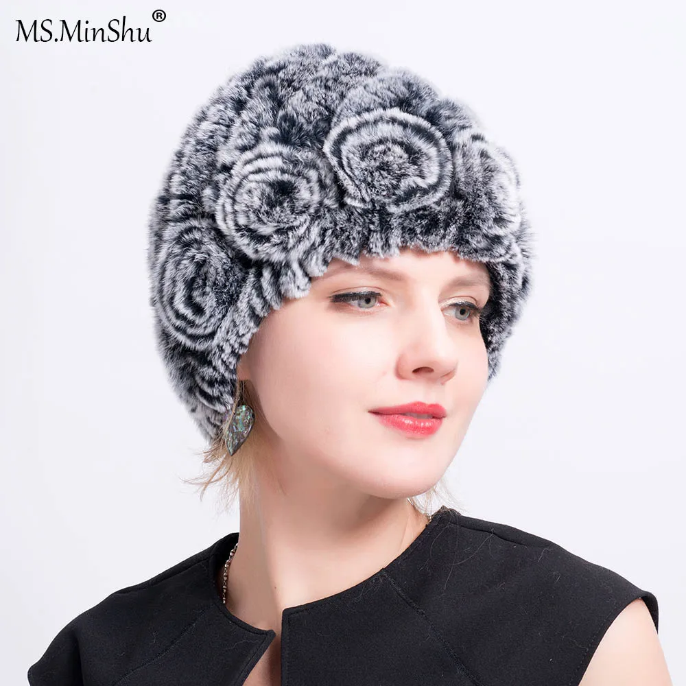 Ms.MinShu Genuine Rex Rabbit Fur Hat Women Hat Winter Headwear Hand Knit Thick Hat Real Fur Beanies Russian Hat
Ms.MinShu Genuine Rex Rabbit Fur Hat Women Hat Winter Headwear Hand Knit Thick Hat Real Fur Beanies Russian Hat