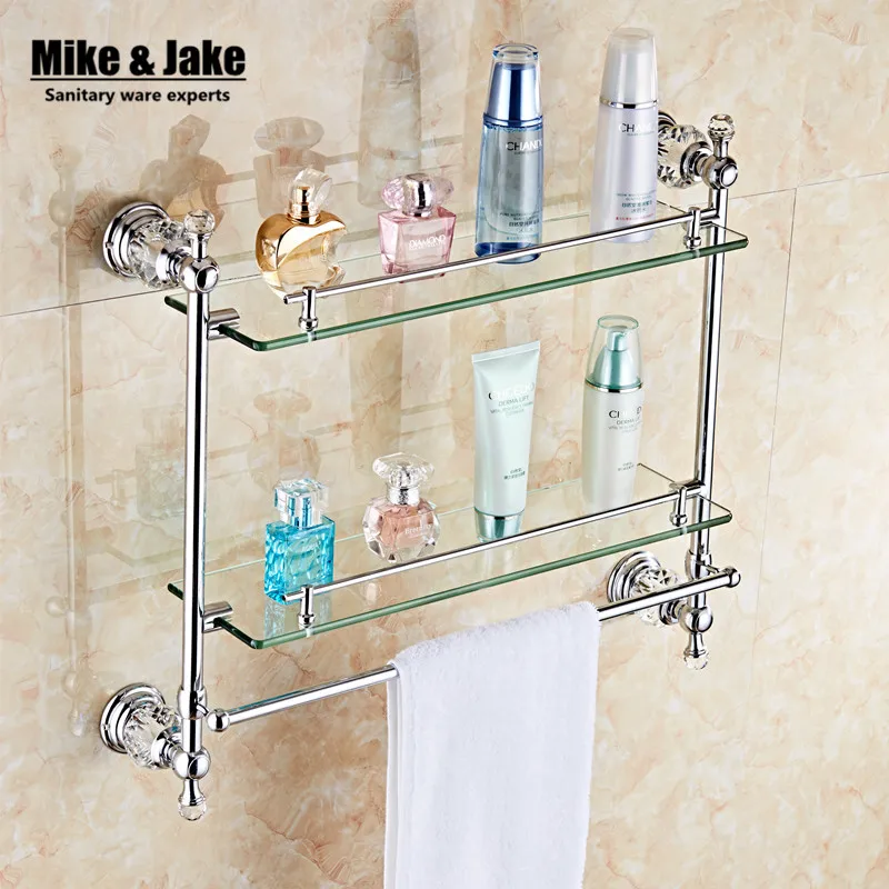 Bathroom Accessories chrome Finish With crystal Tempered Glass,double Glass double Shelf bathroom shelf
Bathroom Accessories chrome Finish With crystal Tempered Glass,double Glass double Shelf bathroom shelf