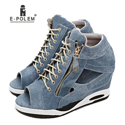 Women's Casual Sandals Denim Zipper Height Increasing Shoes Sports Wearing Comfortable Solid Color Hollow Out
Women's Casual Sandals Denim Zipper Height Increasing Shoes Sports Wearing Comfortable Solid Color Hollow Out