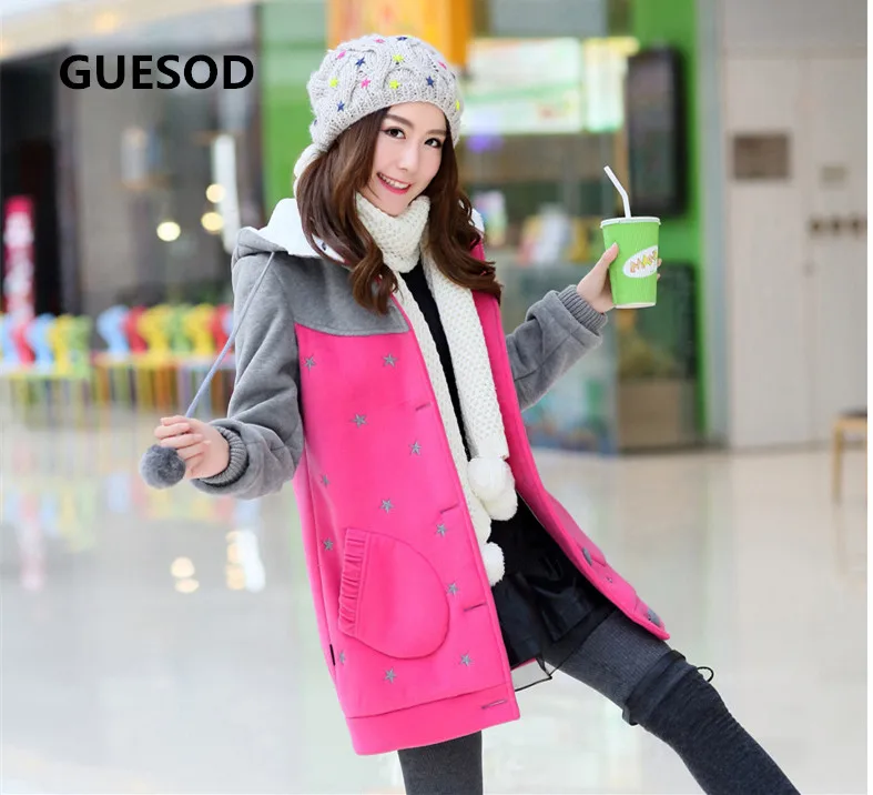 Guesod 2017 Winter Women Coat Medium-Long Woolen Coat Girls Outerwear Hooded Coat Preppy Style
Guesod 2017 Winter Women Coat Medium-Long Woolen Coat Girls Outerwear Hooded Coat Preppy Style