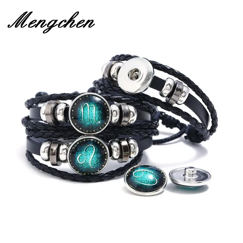 Fashion 12 DIY Constellations Weaving Black Thread Adjustable Leather Adjustable Bracelets For Men Boys Jewelry Bangle B
Fashion 12 DIY Constellations Weaving Black Thread Adjustable Leather Adjustable Bracelets For Men Boys Jewelry Bangle B