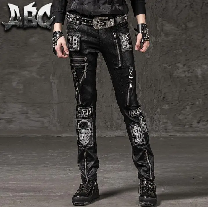 Punk Pants Men's Feet Pants Men's Slim Pencil Men's Pants Tide Men's Patch Stretch Street Fashion Literary Hip-hHop 28--36
Punk Pants Men's Feet Pants Men's Slim Pencil Men's Pants Tide Men's Patch Stretch Street Fashion Literary Hip-hHop 28--36