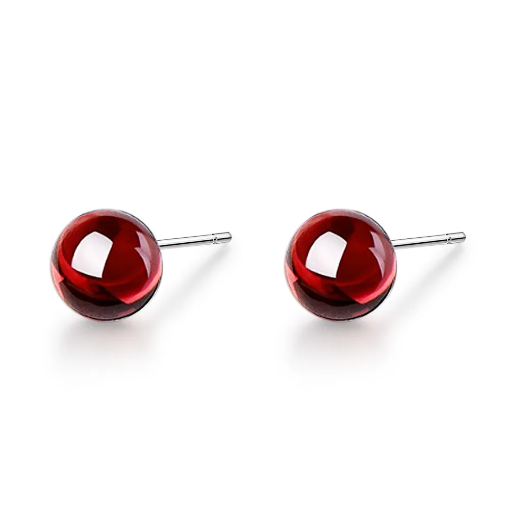 Fashion Red Garnet Gem Stone Simple Design 925 Sterling Silver Ladies`Stud Earrings Original Jewelry For Women Anti Allergy
Fashion Red Garnet Gem Stone Simple Design 925 Sterling Silver Ladies`Stud Earrings Original Jewelry For Women Anti Allergy