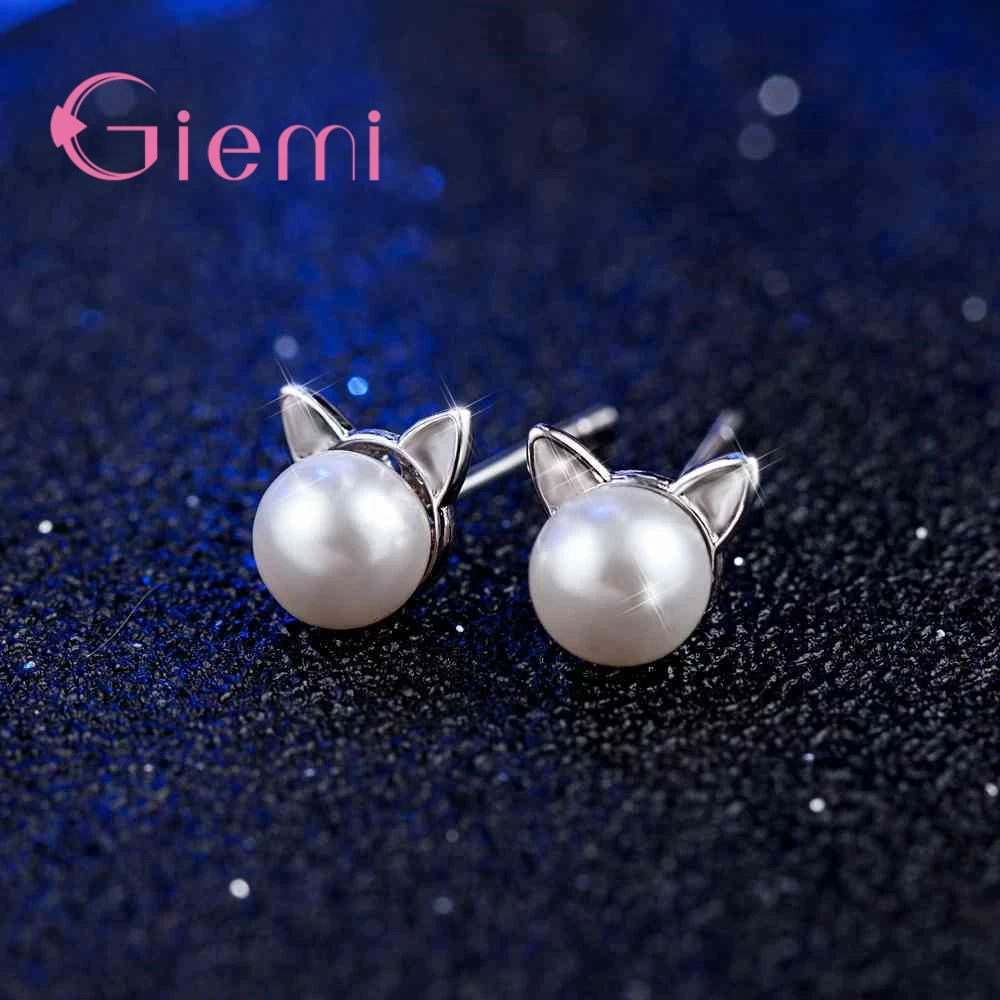 Cute Cat White Pearl Stud Earrings for Girls Love Birthday Gifts Pretty 925 Sterling Silver Women Delicate Jewelry
Cute Cat White Pearl Stud Earrings for Girls Love Birthday Gifts Pretty 925 Sterling Silver Women Delicate Jewelry
