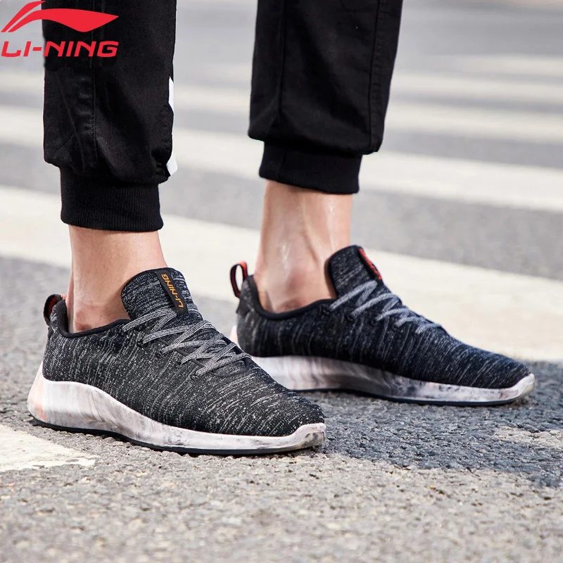 Li-Ning/Мужская обувь из флока на низком каблуке для образа жизни однотонные Тканные