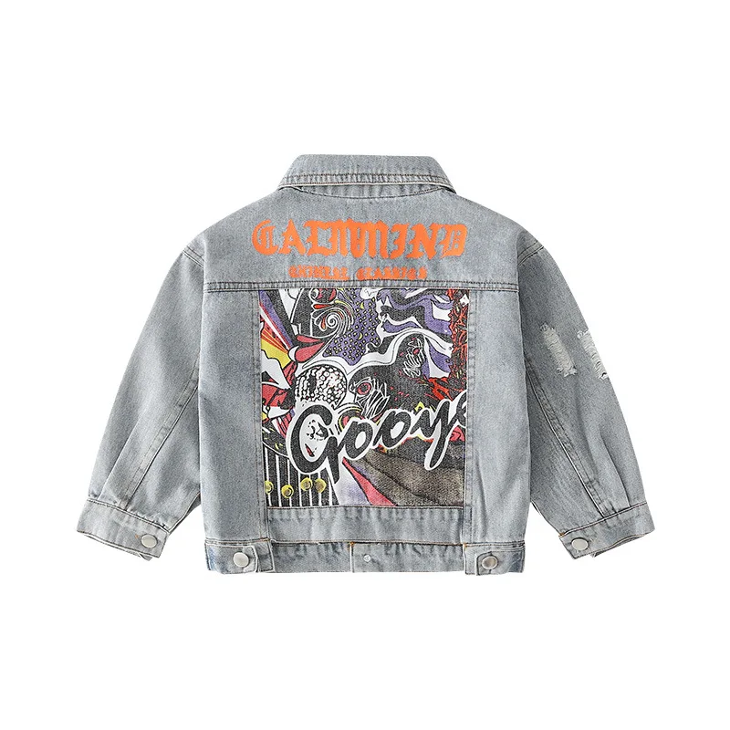 Autumn new boy jacket in 2019 Boy hole stitching denim jacket Boy fashion windproof printed jacket Boy comfort coat
Autumn new boy jacket in 2019 Boy hole stitching denim jacket Boy fashion windproof printed jacket Boy comfort coat