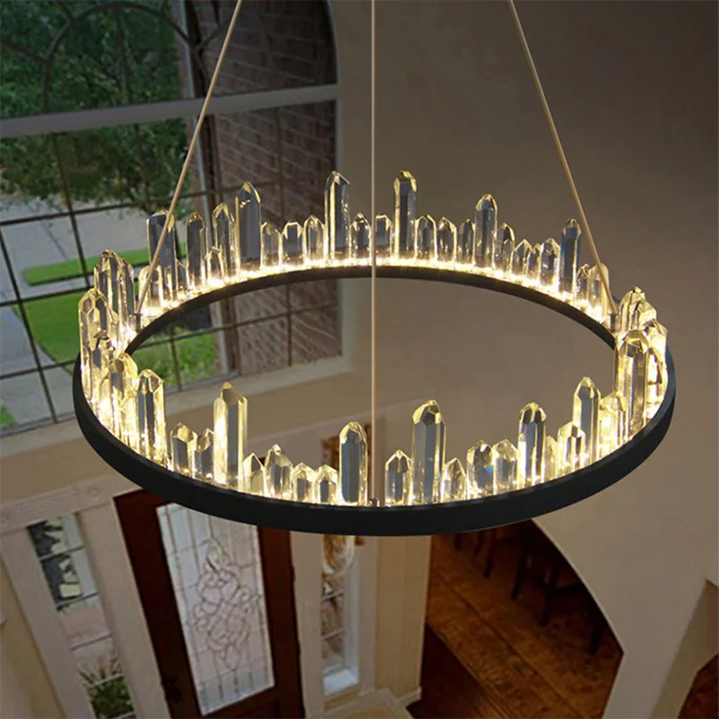 Remote Nordic luxury Natural Crystal Pendent Lamp Circular Minimalist Designer Restaurant Household Hall Lamps
Remote Nordic luxury Natural Crystal Pendent Lamp Circular Minimalist Designer Restaurant Household Hall Lamps