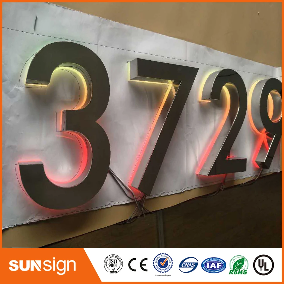 Фото H 30 см популярный дизайн наружные буквы RGB с передней подсветкой | Электронные