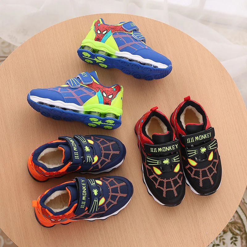 Новая коллекция осенних-весенних детских Обувь Человек-паук Большой хлопковые