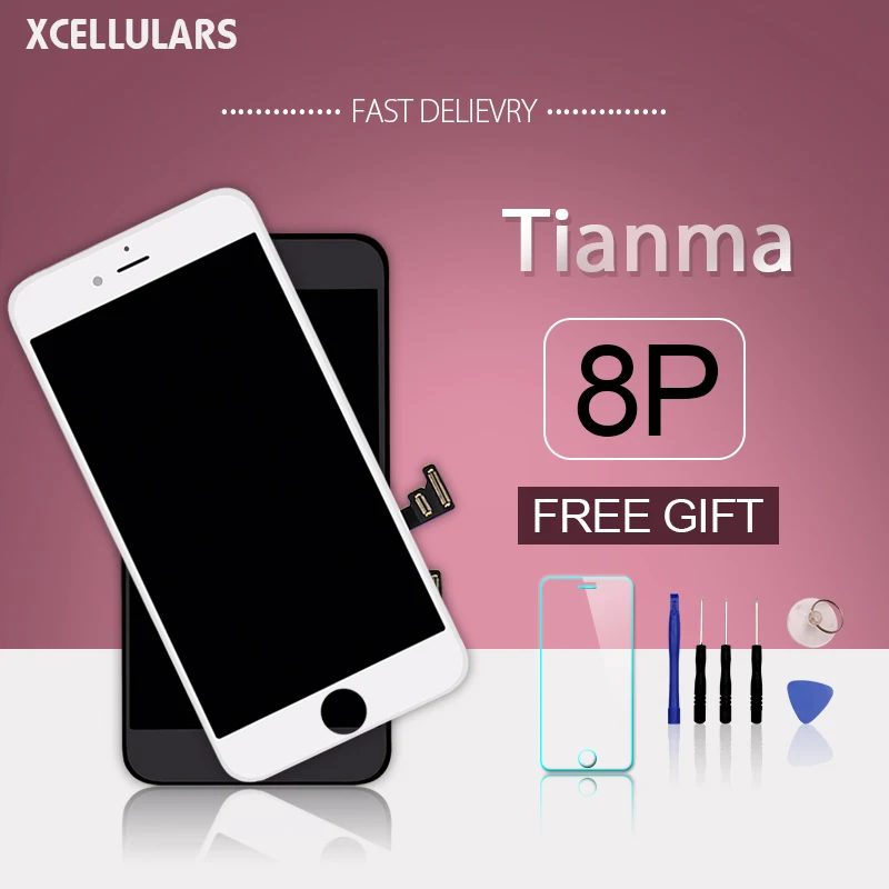 5 шт./лот TianMa качество для iPhone 8P ЖК дисплей XCELLULARS без битых пикселей Alibaba Китай 8p