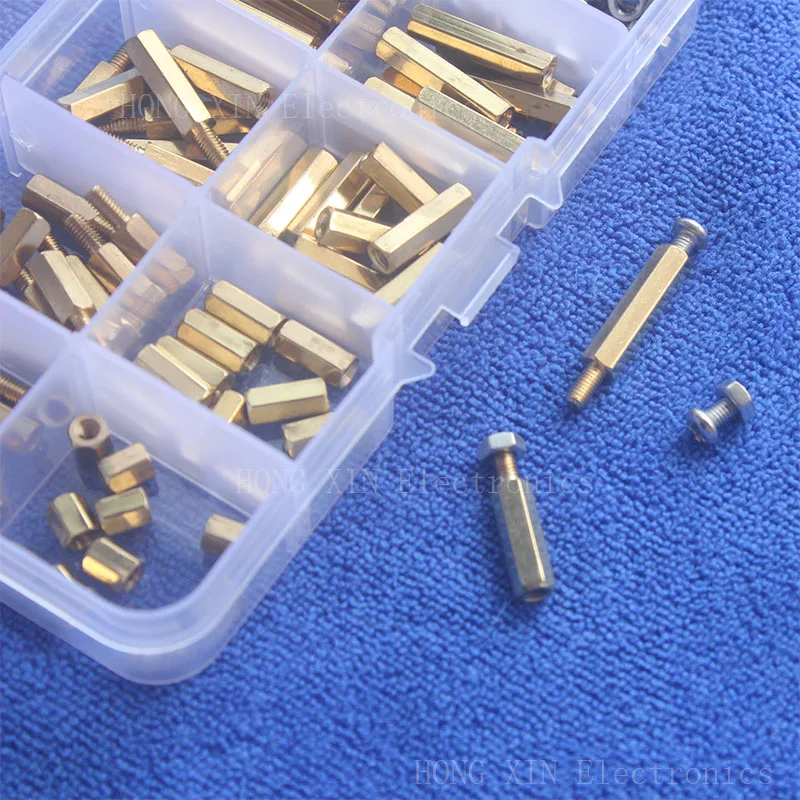 200Pcs/M3 PCB Threaded Female Brass Standoff Spacer Board Hex Screws Nut Assortment Box kit set
200Pcs/M3 PCB Threaded Female Brass Standoff Spacer Board Hex Screws Nut Assortment Box kit set