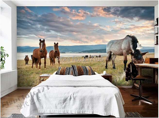 Custom photo wallpaper Lake steppe horse for the living room bedroom TV setting wall vinyl wallpaper Papel de parede
Custom photo wallpaper Lake steppe horse for the living room bedroom TV setting wall vinyl wallpaper Papel de parede