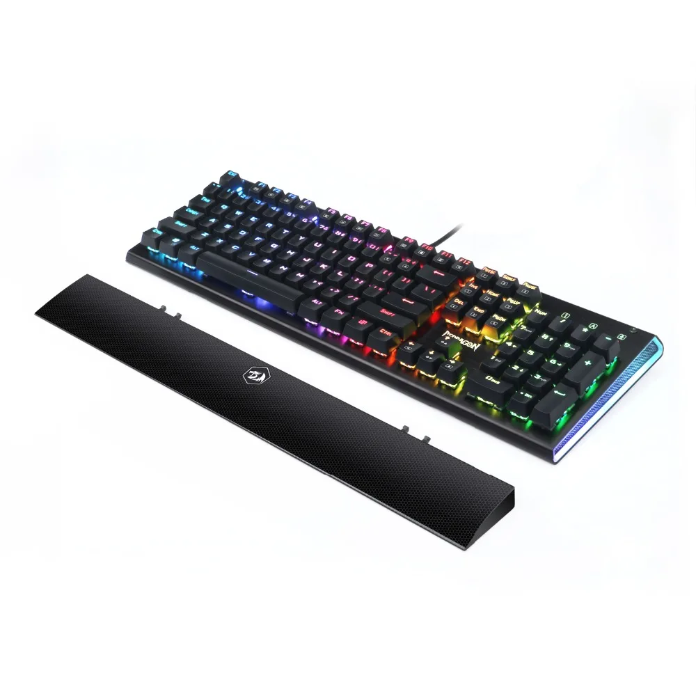 Redragon K569 Mechanical Gaming Keyboard with Wrist Rest ,Blue Switch RGB Backlighting Ergonomic Design for Gaming Typing, Black
Redragon K569 Mechanical Gaming Keyboard with Wrist Rest ,Blue Switch RGB Backlighting Ergonomic Design for Gaming Typing, Black