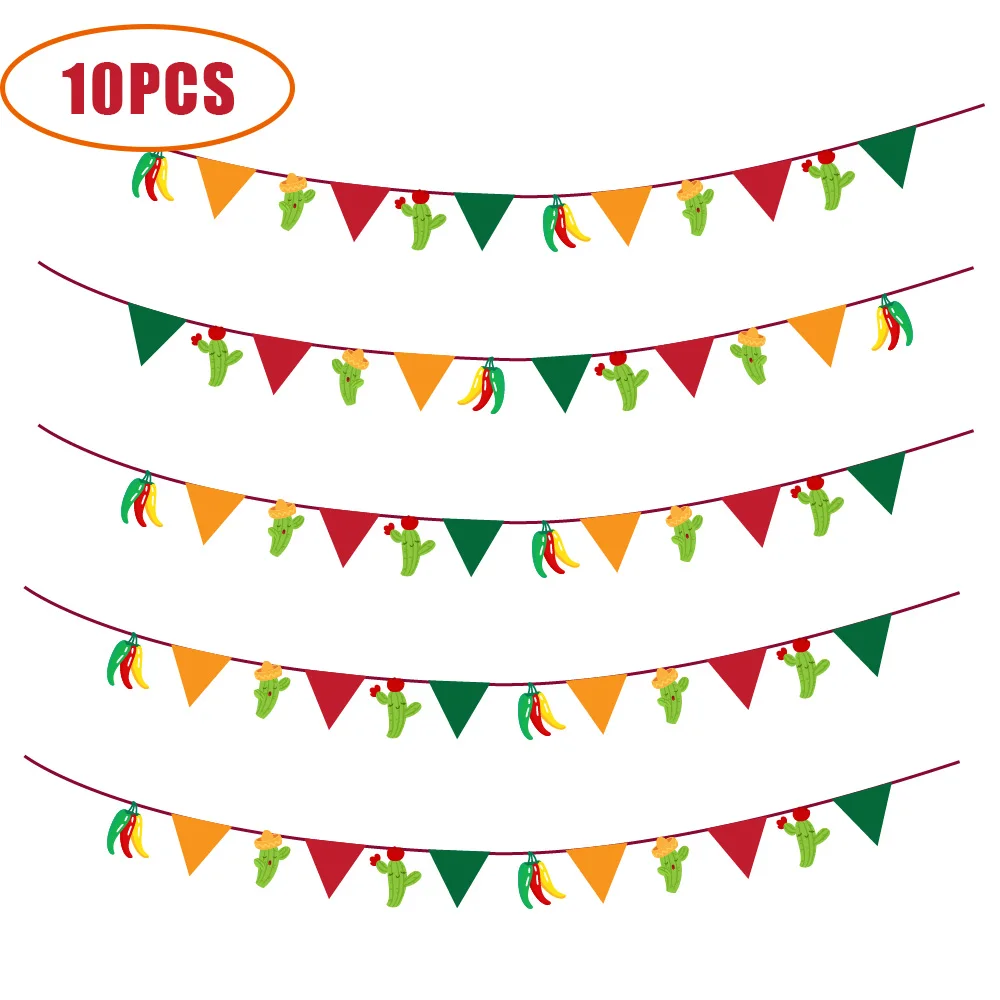 10pcs/lot Mexican Party Decorations Mexico Cinco de Mayo Wall Hanging Banners Cute Chili Cactus Bunting Flags Party Supplies
10pcs/lot Mexican Party Decorations Mexico Cinco de Mayo Wall Hanging Banners Cute Chili Cactus Bunting Flags Party Supplies