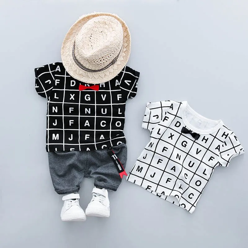 Fashion Summer Baby Boy Letter Print Short Sleeve Bow Tie T-shirt Shorts Set Toddler Cotton Outfits
Fashion Summer Baby Boy Letter Print Short Sleeve Bow Tie T-shirt Shorts Set Toddler Cotton Outfits