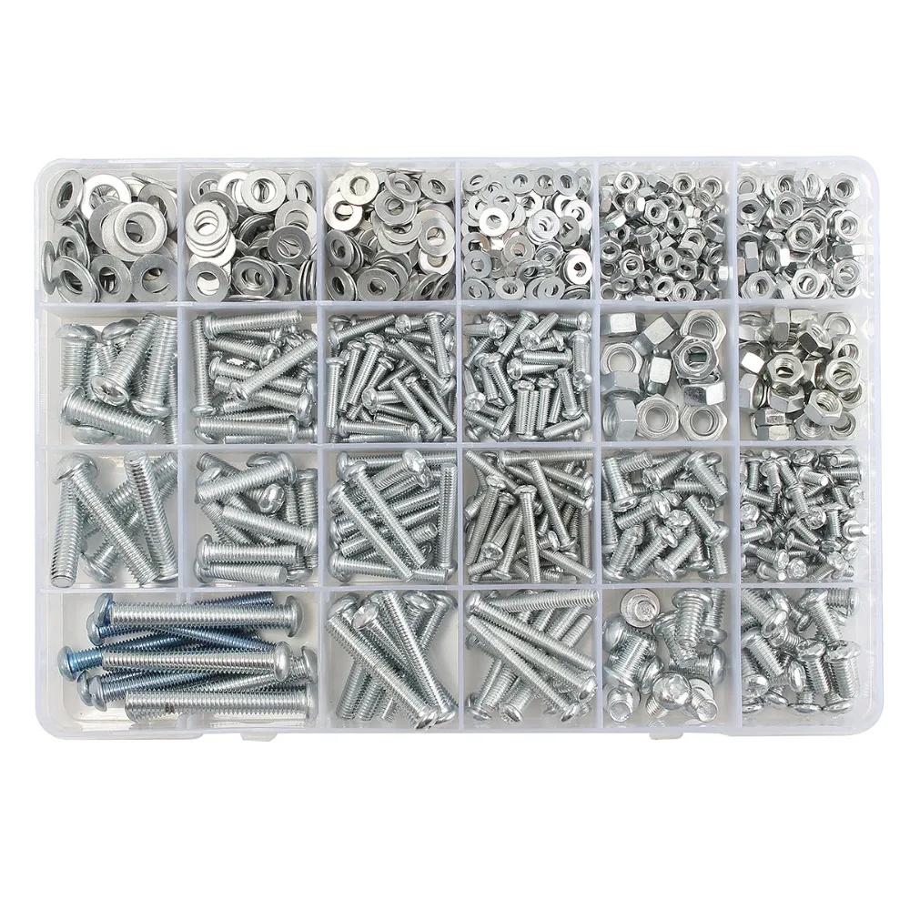 High Quality M3 M4 M5 M6 Hex Flat Screw Nut Box Set Galvanized Cross Head Bolt Nuts Washers Semi-round Head
High Quality M3 M4 M5 M6 Hex Flat Screw Nut Box Set Galvanized Cross Head Bolt Nuts Washers Semi-round Head