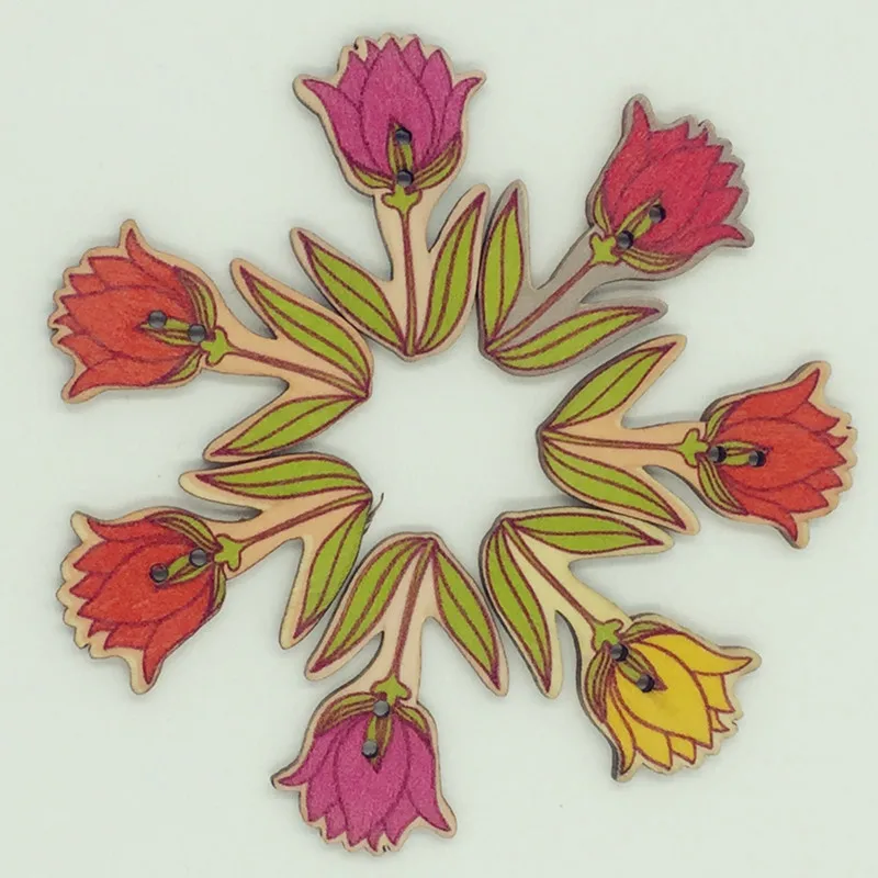 30PCS Wood Buttons 2 Holes Flower Tulip Sewing Scrapbooking DIY Crafts Decorative Buttons Handmade Accessories 4mmx24mm
30PCS Wood Buttons 2 Holes Flower Tulip Sewing Scrapbooking DIY Crafts Decorative Buttons Handmade Accessories 4mmx24mm