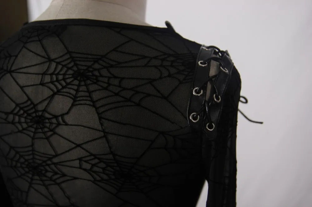 Gothic Womens Tops Black Punk Lace Spider Web Leathe Bandage Long-Sleeve Top Shirt Female Ladies Blouse Vintage Streetwear rok
Gothic Womens Tops Black Punk Lace Spider Web Leathe Bandage Long-Sleeve Top Shirt Female Ladies Blouse Vintage Streetwear rok