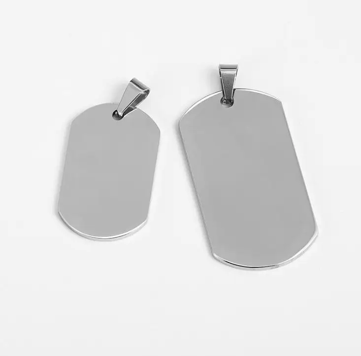 

200pcs Personalized Blank Stainless Steel Dog Pet Tag Military Dog Tag Pendant Charm Both Mirror Polished Jewelry Pedant SN1132