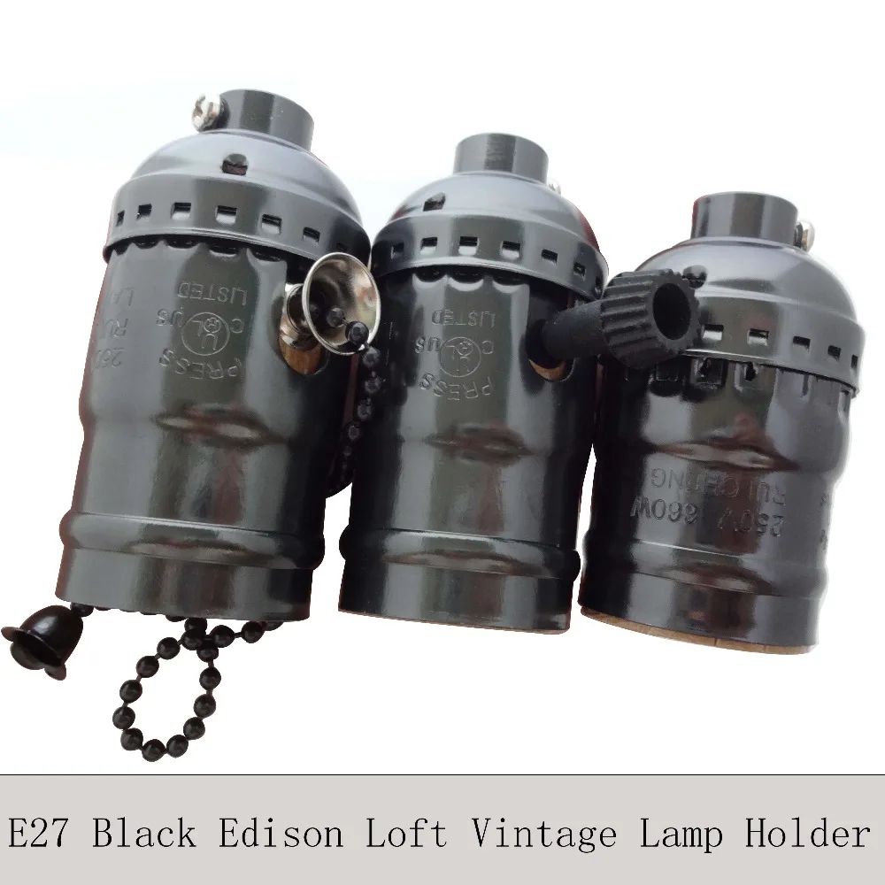 Фото Патроны для ламп Эдисона E26 E27 3 шт./лот UL|vintage lamp bases|lamp holderlamp base |