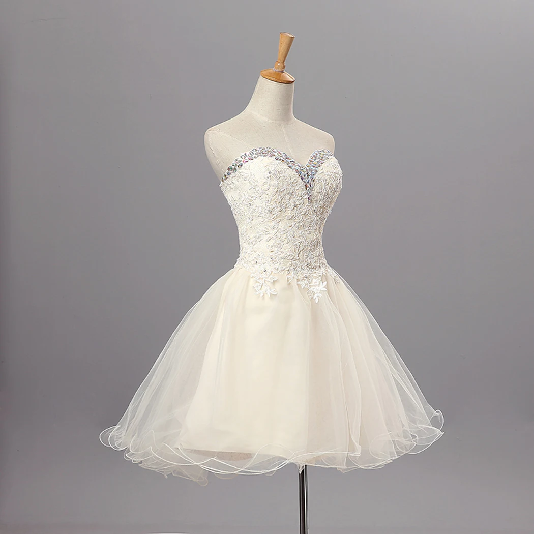 Banquet short formal dress champagne color short skirt heart tube top short formal dress diamond low-waist slimming short skirt
Banquet short formal dress champagne color short skirt heart tube top short formal dress diamond low-waist slimming short skirt