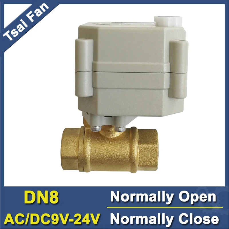 TF8-B2-B Water Heating AC/DC9V-24V 2 Way Brass 1/4'' (DN8) Actuated Normally Open/Close Valve With Manual Override Metal Gear
TF8-B2-B Water Heating AC/DC9V-24V 2 Way Brass 1/4'' (DN8) Actuated Normally Open/Close Valve With Manual Override Metal Gear