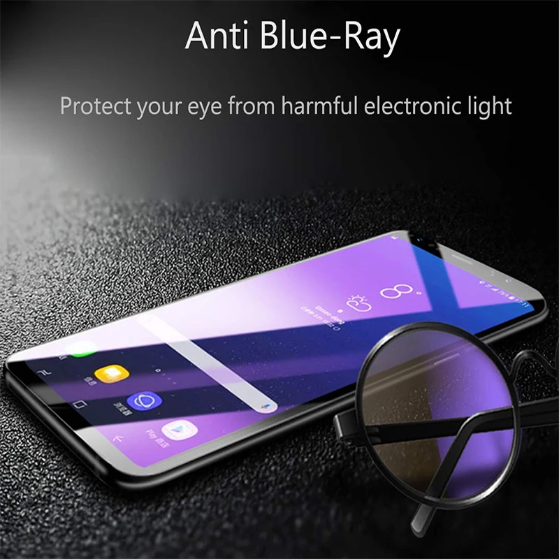 EXUNTON 3D полное покрытие анти-синее закаленное стекло Защита экрана для Samsung S8 S9 Plus