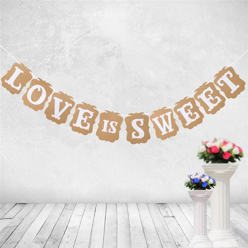 Hot LOVE IS SWEET Wedding Banner Photo Prop Bridal Party Decoration Hot Kraft Paper Bunting Banner Party Decoration
Hot LOVE IS SWEET Wedding Banner Photo Prop Bridal Party Decoration Hot Kraft Paper Bunting Banner Party Decoration