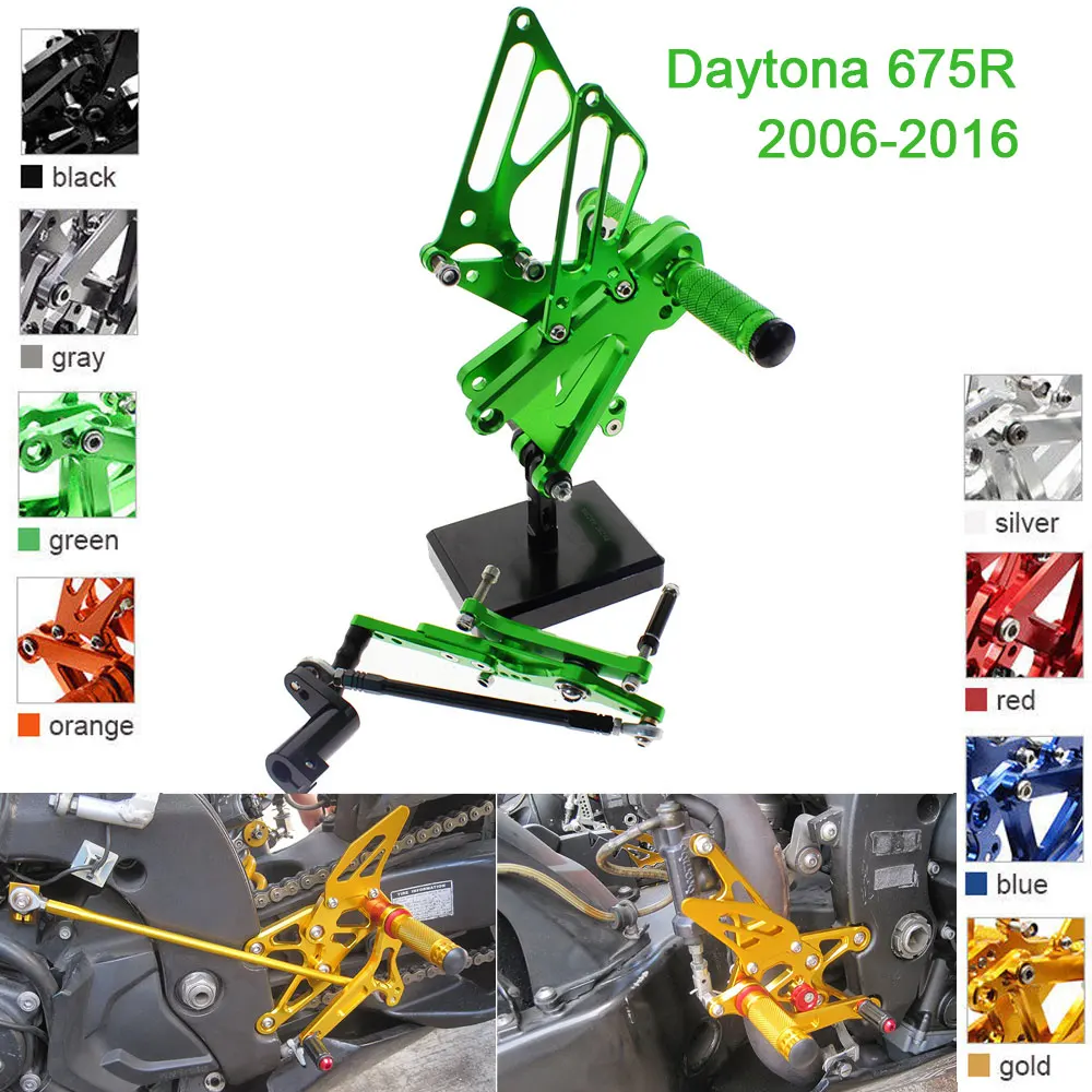 CNC Алюминиевые Регулируемые Задние подножки для Triumph Daytona 675R 2006 2007 2008 2009 2010 2011 2012 2013 2014 2015 2016
CNC Алюминиевые Регулируемые Задние подножки для Triumph Daytona 675R 2006 2007 2008 2009 2010 2011 2012 2013 2014 2015 2016