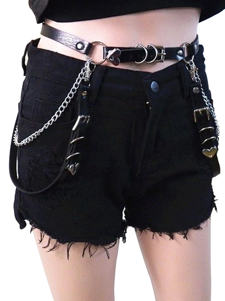 Lady Fashion Silver Pin Buckle Leather Waistband Black PU Leather Belts With Chain Punk Hip-Hop Women Belts
Lady Fashion Silver Pin Buckle Leather Waistband Black PU Leather Belts With Chain Punk Hip-Hop Women Belts