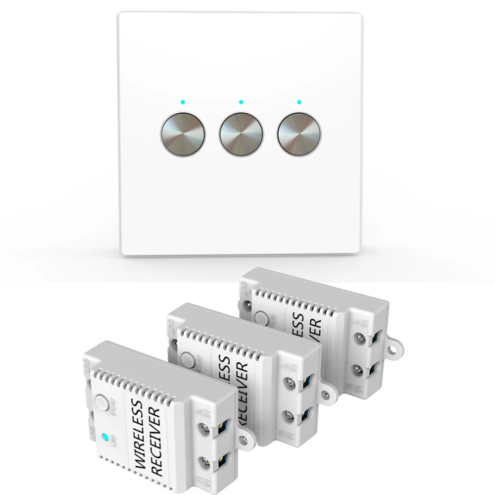 MOUNTAINONE 3CH Wireless Remote Control Light Switch, Wireless Receiver Switch Panel 100V-240VAC 50/60HZ
MOUNTAINONE 3CH Wireless Remote Control Light Switch, Wireless Receiver Switch Panel 100V-240VAC 50/60HZ