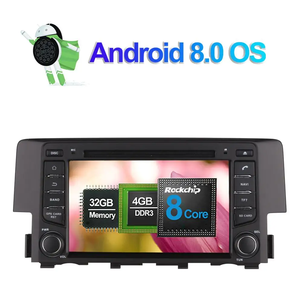 Android 8 0 Восьмиядерный 4 Гб ОЗУ автомобильный DVD мультимедийный плеер GPS навигация